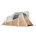 Inflatable Two Room Camping Tent for Quick Five Minute Setup Waterproof for 2 to 3 People Khaki Beige