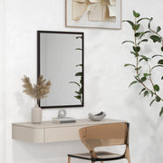 Wall Mounted Bathroom Mirror 70 x 50 cm With Stylish Frame For Hallway Or Bedroom Black