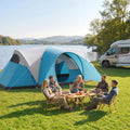 Family Camping Tent for 5 to 6 People, Rainfly, Waterproof Porch, Groundsheet, Blue