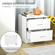 Modern 2 Drawer Bedside Table with Storage for Bedroom or Living Room Organisation