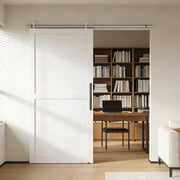 Sliding Door Hardware Kit for Quiet Wood Doors with Rustproof Stainless Steel Track Silver AOSOM