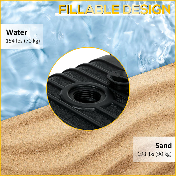 Heavy Duty Parasol Base With Wheels For Cantilever Umbrella Water Or Sand Filled