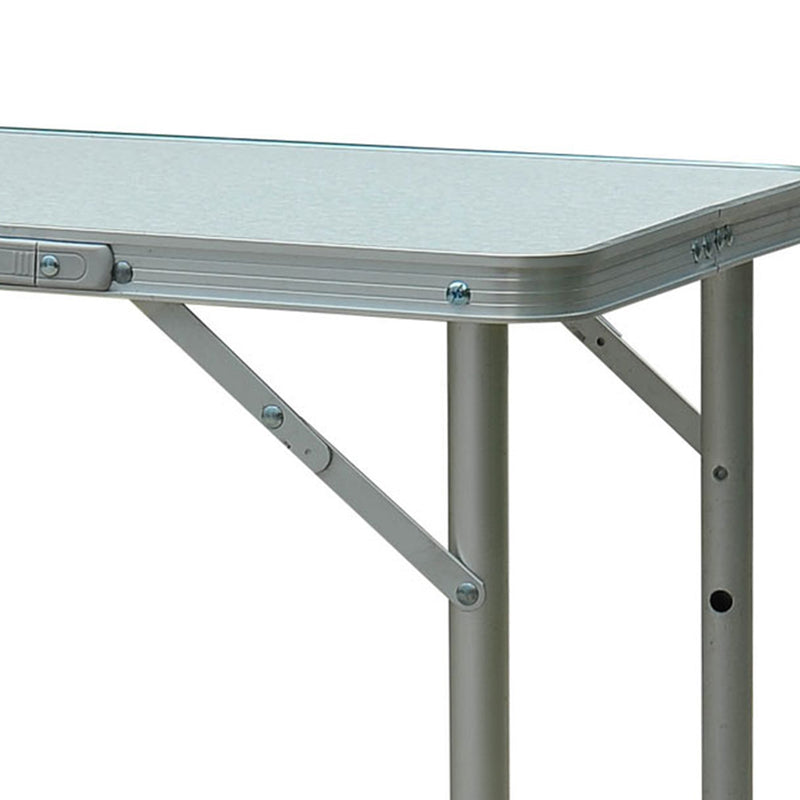 Folding Picnic Table with Adjustable Height for Outdoor Snacks and Drinks Silver