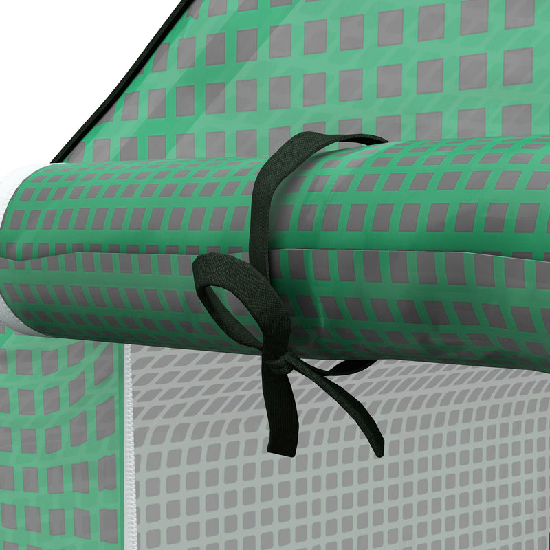 Walk In Greenhouse Cover Replacement with Roll Up Door and Mesh Windows for Garden Green