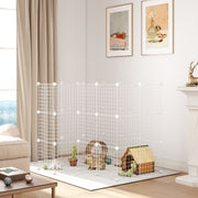 36 Panel Pet Playpen Metal Wire Fence for Small Animals Indoor and Outdoor Use White