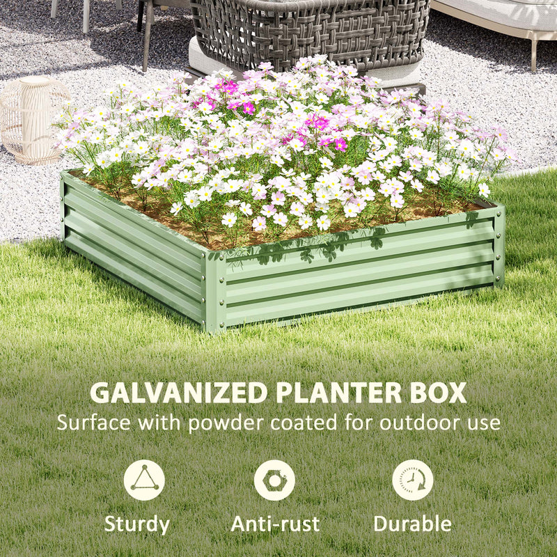 Steel Raised Garden Bed for Easy Outdoor Planting and Strong Plant Protection Light Green