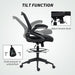 Black Mesh Drafting Chair with Flip-up Armrests and Foot Ring for Standing Desk by Vinsetto