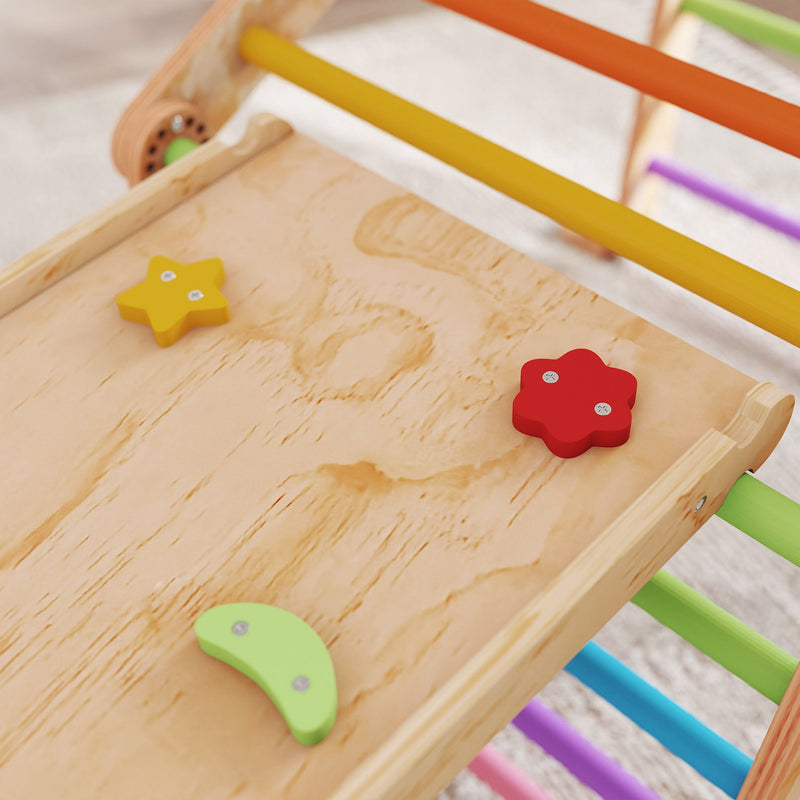 9 in 1 Toddler Climbing Frame With Slide Ramp Ladder and Blackboard For Indoor Play Grey AOSOM