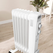 1.5kW Seven Fin Oil Filled Radiator Portable Electric Heater, White by HOMCOM