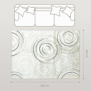 Machine Washable Swirl Pattern Area Rug for Living Room or Bedroom 230 x 160 cm, Cream White