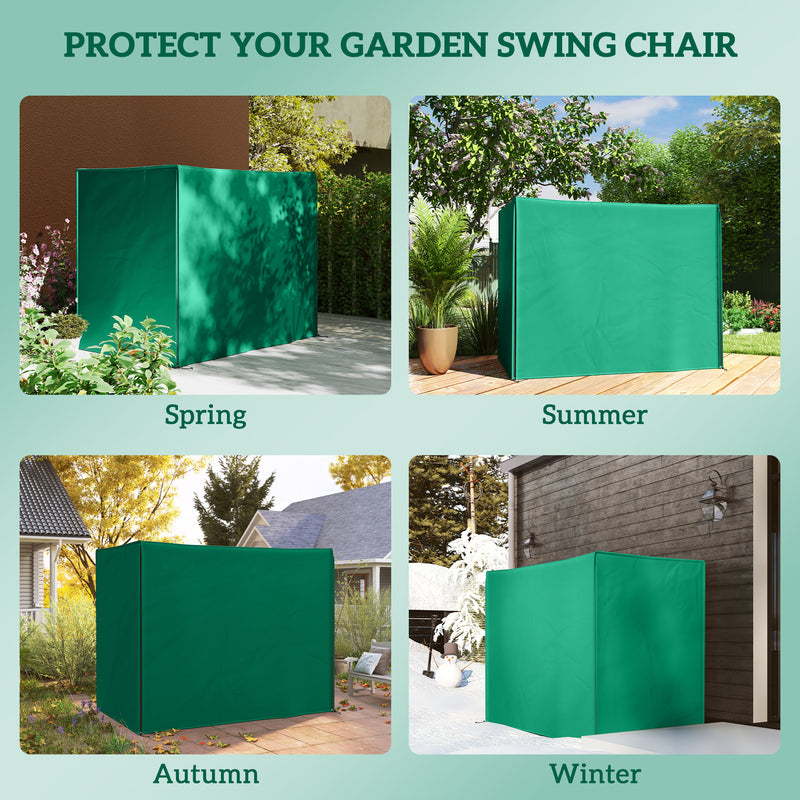 Green 3 Seater Garden Swing Chair Protective Cover 220 x 125cm by Outsunny