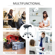 Ergonomic Rolling Saddle Stool With Wheels for Salon Spa or Tattoo Studio, Black