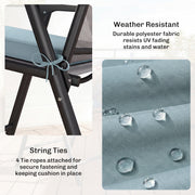 Set of 6 Padded Seat Cushions for Indoor or Outdoor Chairs with Removable Covers Light Grey Outsunny