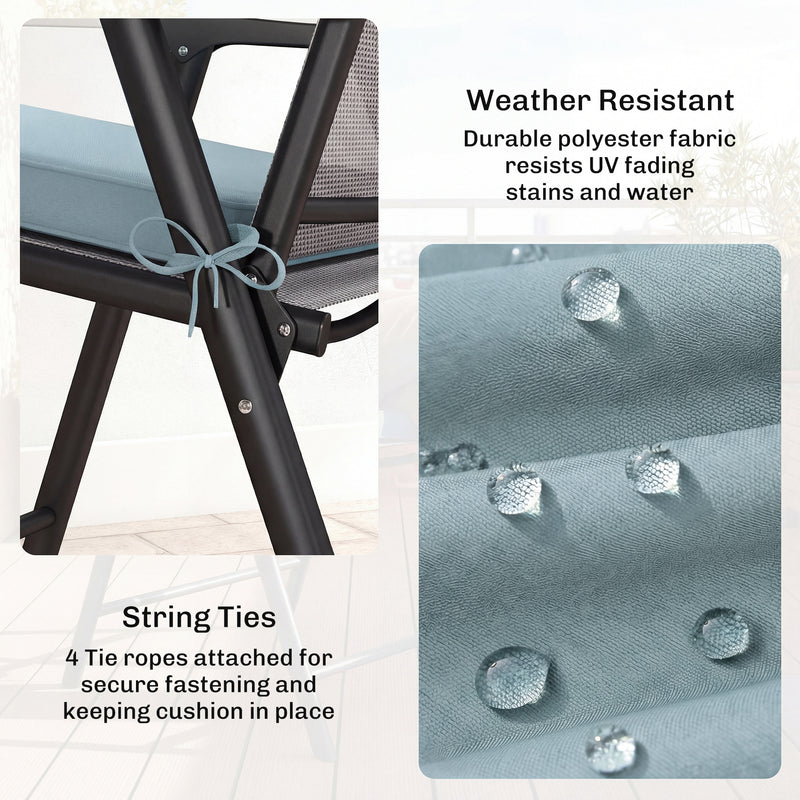 Set of 6 Padded Seat Cushions for Indoor or Outdoor Chairs with Removable Covers Light Grey Outsunny