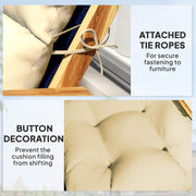 Beige Padded Outdoor Seat Cushion 115 x 56cm for Garden or Patio by Outsunny