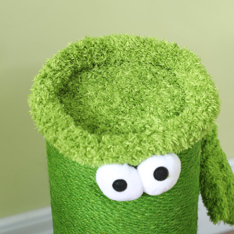 Green 63cm Cat Scratching Post with Sisal Rope and Sturdy Base for Indoor Cats by PawHut