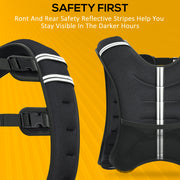 10kg Adjustable Weighted Vest for Running with Reflective Strips and Storage Pocket Black AOSOM