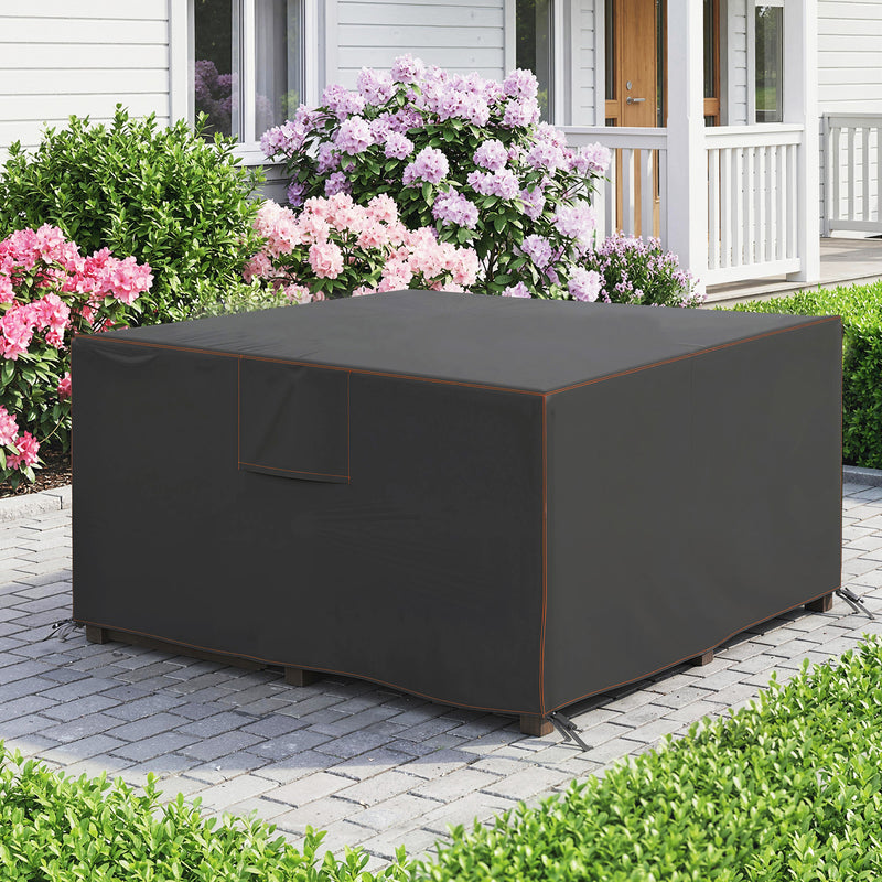 Garden Furniture Cover Waterproof UV Protection for Square Tables and Chairs Black