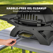 Portable 2 Burner Gas BBQ with Side Tables for Small Gardens and Camping Black Outsunny