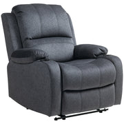 Black Microfibre Manual Reclining Armchair With Footrest by HOMCOM