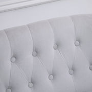 Compact 2 Seater Loveseat Sofa with Wooden Frame for Bedroom or Lounge, Grey