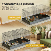 2 in 1 Guinea Pig and Rabbit Cage with Waterproof Floor and Playpen by PawHut