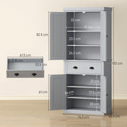 Tall Kitchen Storage Cabinet With Adjustable Shelves And Drawers