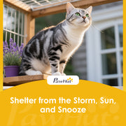 Rolling Outdoor Cat Enclosure With Three Levels for Easy Garden Access Dark Grey Pawhut