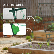 Adjustable Garden Trellis Frame for Climbing Plants Vegetables and Flowers Green AOSOM