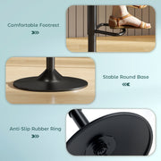 Set of 2 Blue Swivel Bar Stools With Backrest Height Adjustable Linen For Kitchen Island