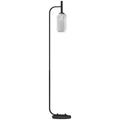 Modern Black Floor Lamp with Glass Shade and Foot Switch for Living Room or Bedroom Homcom