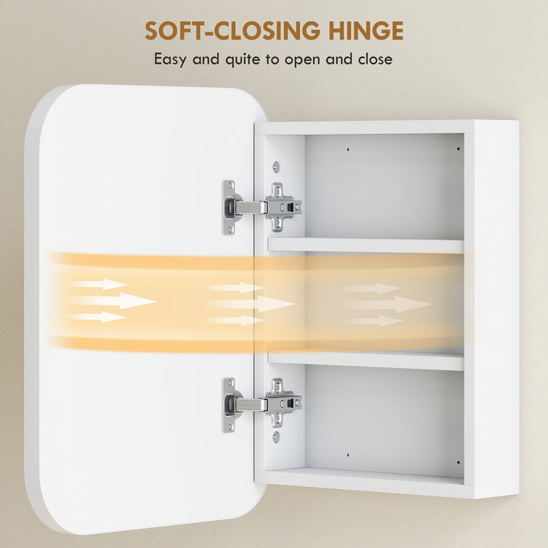 Bathroom Wall Cabinet with Mirror and Adjustable Shelves for Organised Storage White