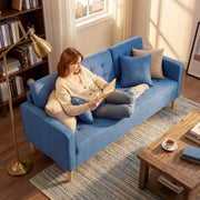 3 Seater Sofa with Hidden Storage for Small Living Rooms Blue AOSOM