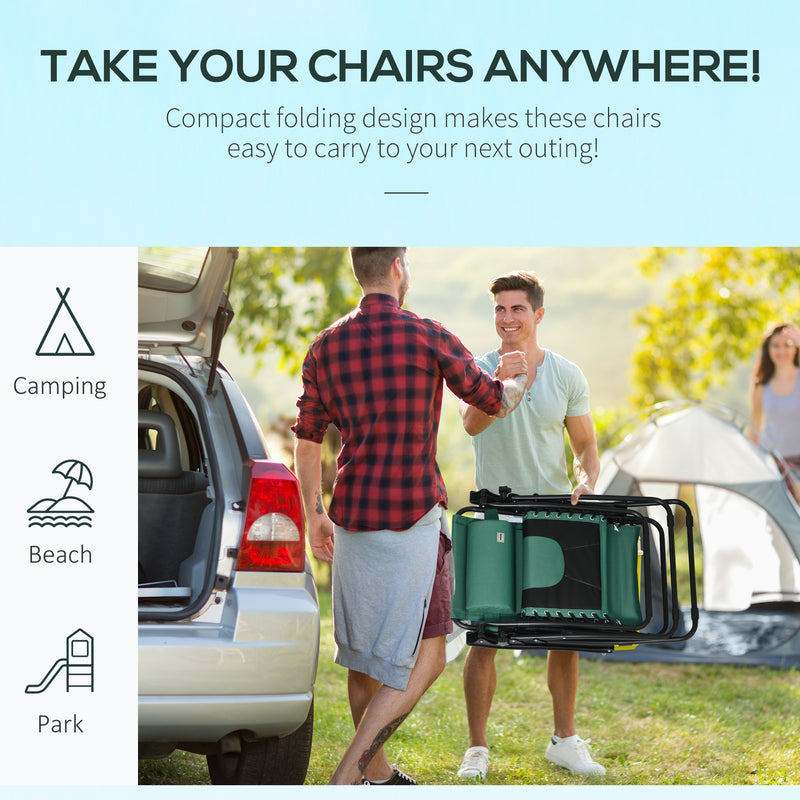 Green Zero Gravity Reclining Outdoor Lounger with Padded Seat Cup Holder and Headrest by Outsunny