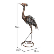 Heron Garden Statue Metal Standing Ornament with Stakes for Patio or Pond by Outsunny