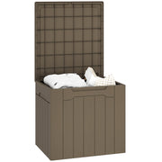 Dark Brown 107L Plastic Storage Chest with Lid for Indoor and Outdoor Use by HOMCOM