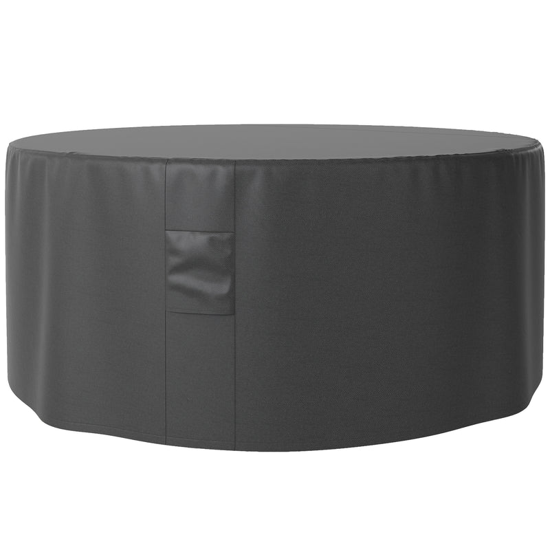 Black Waterproof Round Garden Furniture Cover 600D Oxford 193 x 80 cm by Outsunny