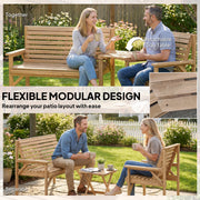 Wooden Garden Furniture Set with Bench Chair and Table for Flexible Outdoor Seating Outsunny
