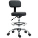 Black Leather Drafting Chair with Backrest and Adjustable Footrest by HOMCOM