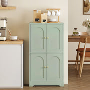 Pantry Storage Cabinet with Adjustable Shelves for Kitchen or Hallway Organisation Green AOSOM