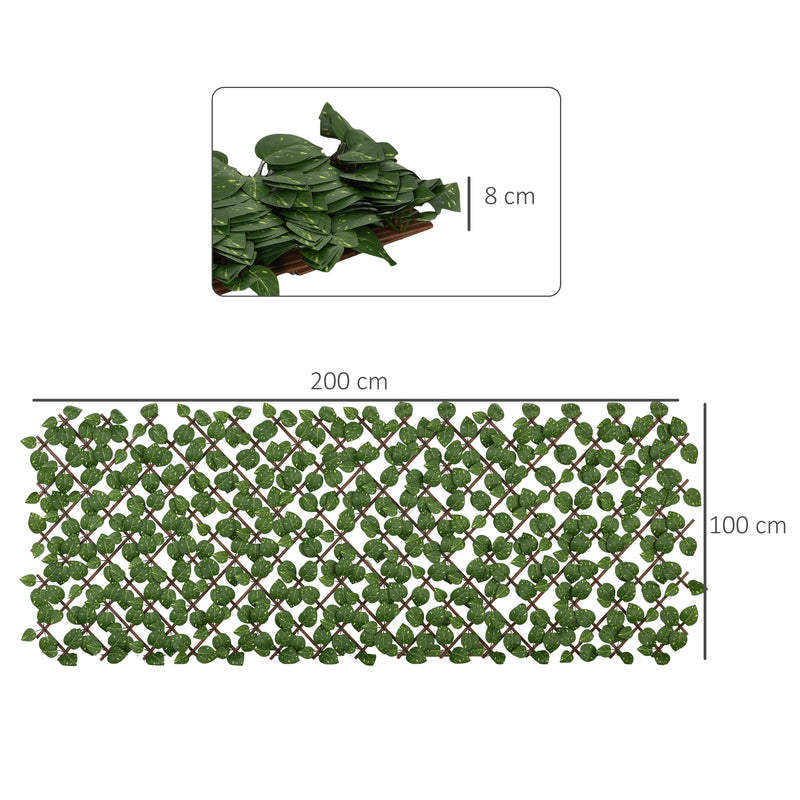 Artificial Leaf Privacy Fence for Garden or Balcony Maintenance Free Greenery Screen Green Outsunny