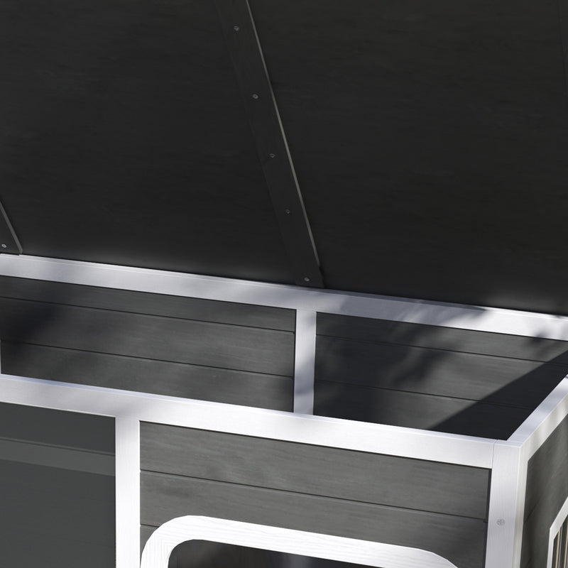 Wooden Outdoor Dog House with Openable Asphalt Roof and Removable Floor by PawHut