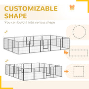 16 Panel Heavy Duty Puppy Playpen for Small and Medium Dogs Indoor Outdoor Use Grey AOSOM