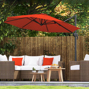Orange 5 Position Overhanging Garden Parasol for Outdoor Shade by Outsunny