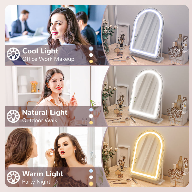 White LED Vanity Mirror 43 x 59cm Modern Touch Control by HOMCOM