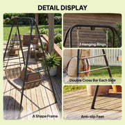 Hammock Chair Stand for Indoor or Outdoor Relaxation with Adjustable Height Black AOSOM