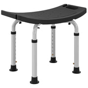 Height Adjustable Shower Stool With Non Slip Feet For Elderly And Disabled Use, Black