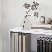 2 Tier Small White Bookcase With Adjustable Shelf For Home Office Or Study Storage