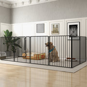 Heavy Duty 8 Panel Dog Playpen for Indoor and Outdoor Use Ideal for All Dog Sizes Black