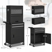 Three Tier Steel Tool Chest with Locking Drawers for Garage or Workshop Use Black